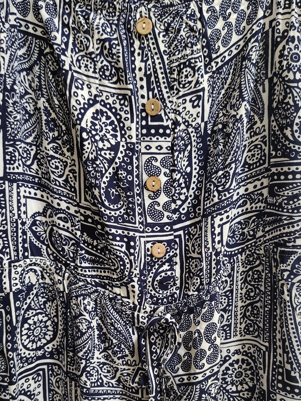 Asuwish Women's Paisley Print Wide-Leg Jumpsuit.Size L - Picture 5 of 14